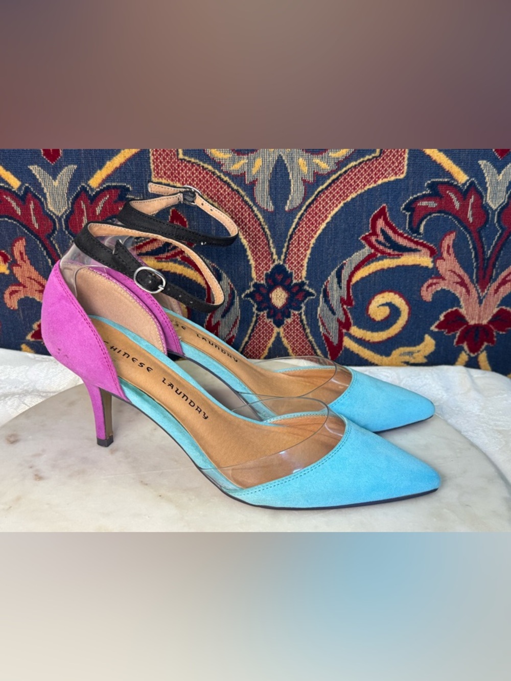 Turquoise/Lavender Stiletto Heels – Women’s Size 7